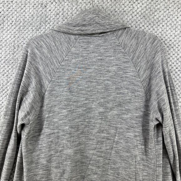 Athleta Sweater Women S Heather Gray Long Cardigan Open Front Thumb Hole Pockets - Picture 7 of 13